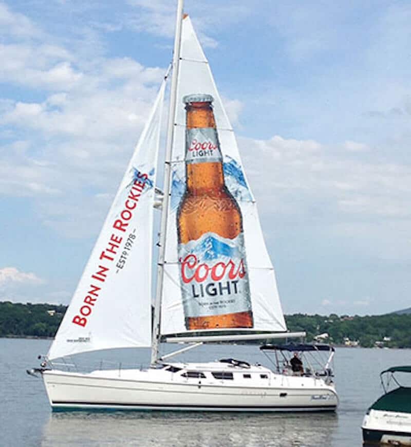 Sailboat ad for Coors Light