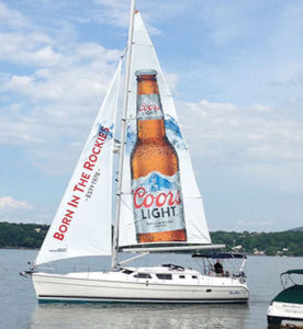 Sailboat advertising in Canada for Coors Light