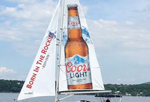 Sailboat ad for Coors Light