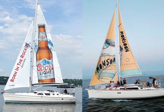Sailboat ad for Monsoon beverage and Coors Light CANADA TORONTO ext